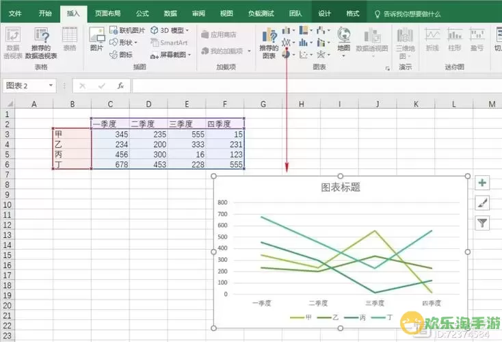 如何在Excel中一键为每行数据生成折线图的详细教程图2