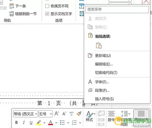 word2007如何添加页码第几页共几页图2