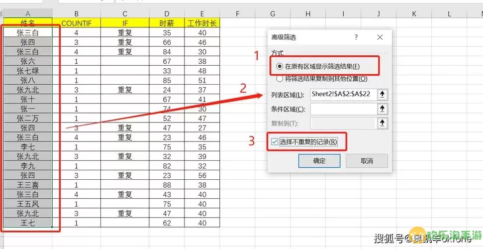 excel表格怎么筛选出重复的内容图3